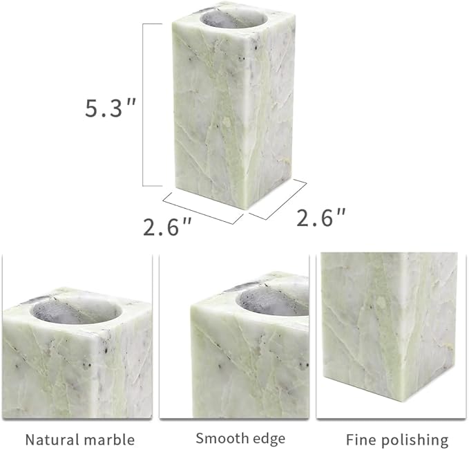 Natural Marble Flower Vase, Green Vase Modern Farmhouse Home Decor, Premium Marble Craft Vases for Living Room Shelves Table Center Wedding