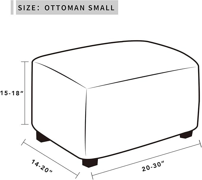 Easy-Going Stretch Ottoman Cover Folding Storage Stool Furniture Protector Soft Rectangle slipcover with Elastic Bottom(Ottoman Small,Brown)