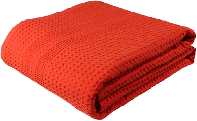 GILDEN TREE Waffle Bath Sheet Large Bath Towels Quick Dry Thin Body Towels, 40x80 Oversized Bath Towels for Adults, Classic Style (Bright Coral)