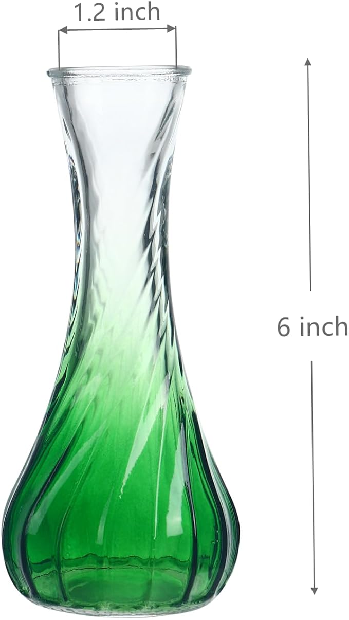 Set of 24 Glass Vase, Green Vase, Bud Vases in Bulk with Lace for Floral Arrangements, Events, Home Decor Weddings, Table Centerpiece