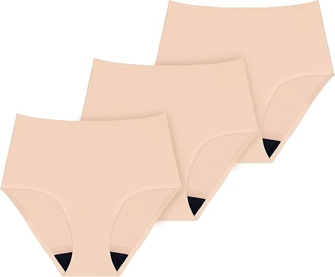 AIRCUTE Washable Urinary Incontinence Underwear for Women Absorbent Seamless High Waist Leak Protective Panty 3 Pack