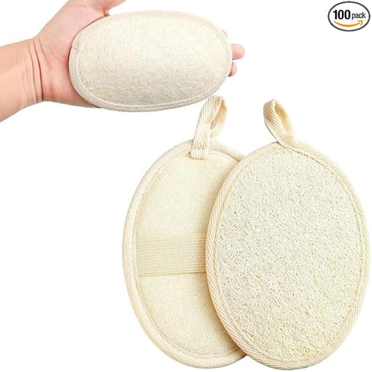 Natural Loofah Exfoliating Body Scrubber Loofah Bath Sponge, Luffa for Women and Men, Dishcloth Kitchen Cloth,100% Biodegradable Compostable, Dye Free (2 Pack) (S)