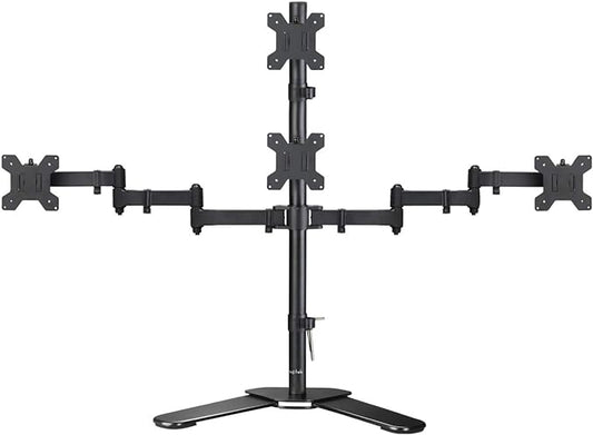 Suptek Quad LED LCD Monitor Stand up Free-Standing Desk Stand Extra Tall 31.5" Pole Heavy Duty Fully Adjustable Mount for 4 (3+1) / Four Screens up to 27 inch (ML6864)