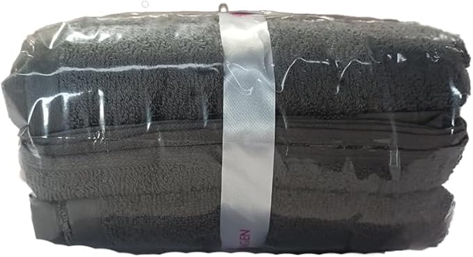 CASA COPENHAGEN Bella 6 Pieces Towel Set- Pinstripe Grey, 600 GSM 2 Bath Towel 2 Hand Towel 2 Washcloth, Designed in Denmark Made of Soft Egyptian Cotton for Bathroom, Kitchen & Shower