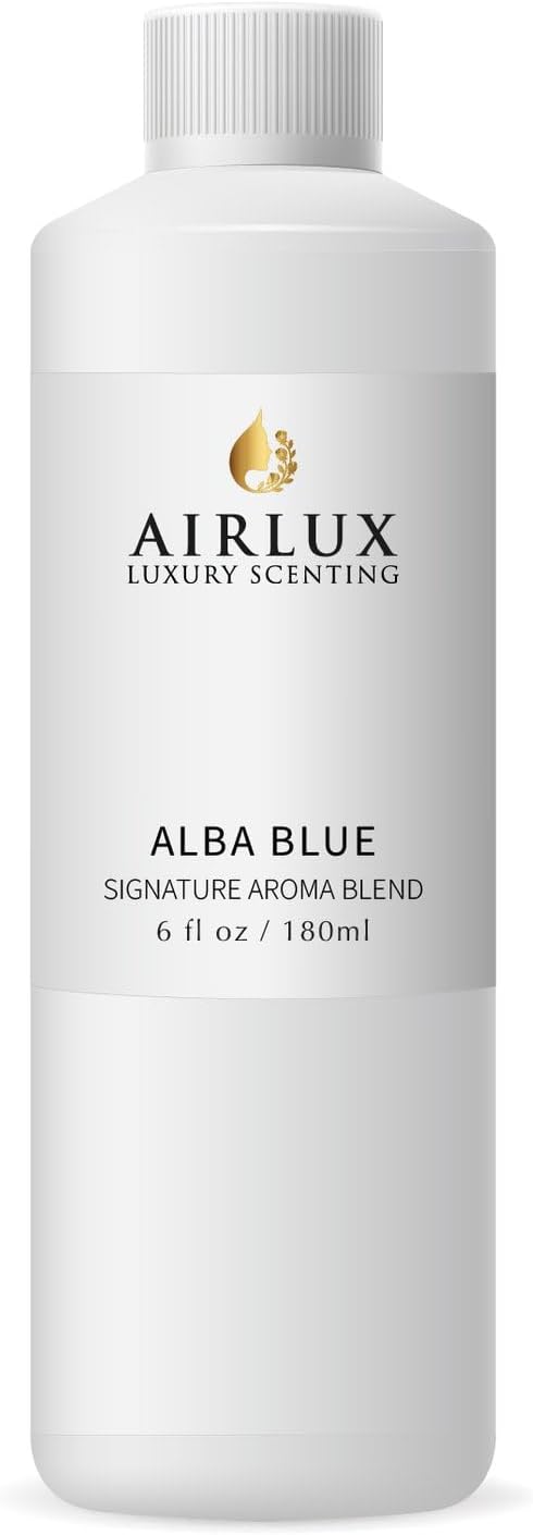 Signature Aroma Oil No. 135 Alba Blue – Aroma Oil for Cold Air & Waterless Diffusers and DIY Crafts – 180 mL, 6.1 fl oz Eco Refill Bottle