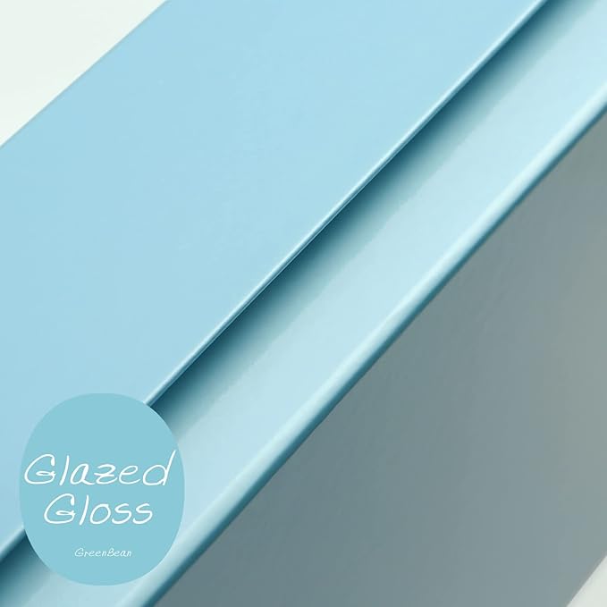 GREEN BEAN 6 Gift Boxes 13x9.7x3.4 Inches, Large Baby Blue Gift Boxes with Lids for Presents, Magnetic Gift Boxes for Clothes, Shirt Gift Boxes (Glossy Metallic Baby Blue, Dot Design Inside)