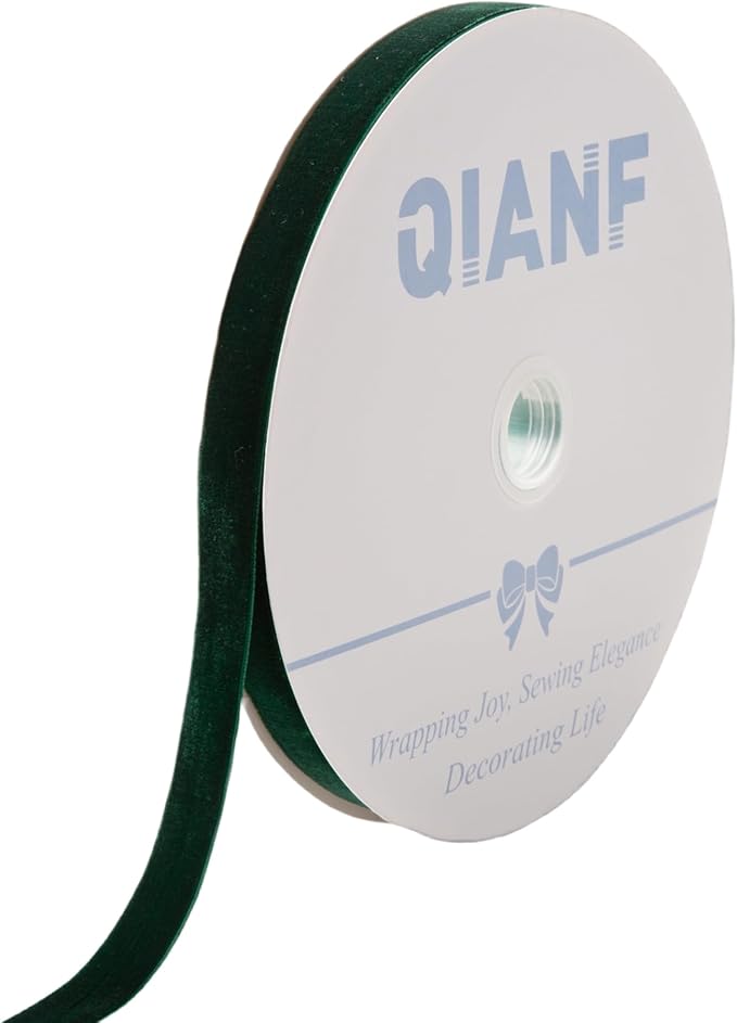 Vintage Hunter Green Velvet Ribbon, 5/8 Inch X 25Yd