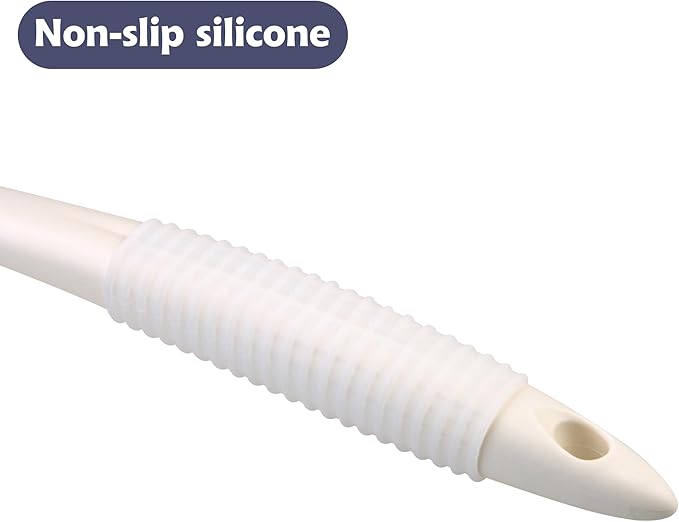 BEDELITE Back Bath Brush Long Handle for Shower - Soft Shower Brush for Men & Women,Back Brush Scrubber(16.4" Long), Skin Exfoliator for Bath Scrubber Body Brush(Ivory)