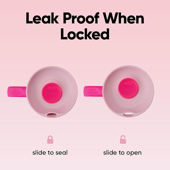 Owala SmoothSip Slider Stainless Steel Insulated Travel Mug with handle, 100% Leak Proof, For Hot and Cold Drinks, Travel Friendly with Sliding Lock Lid, 24 oz, BPA Free, Leak Proof, Pucker Up