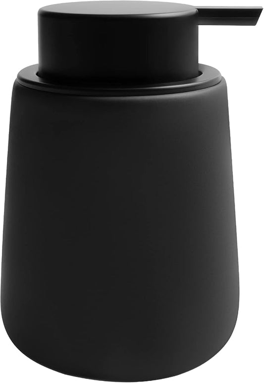 Soap Dispenser Ceramic with Easy-to-Press Pump Hand Lotion Liquid Dispenser for Shampoo Bathroom Kitchen 12 oz Black
