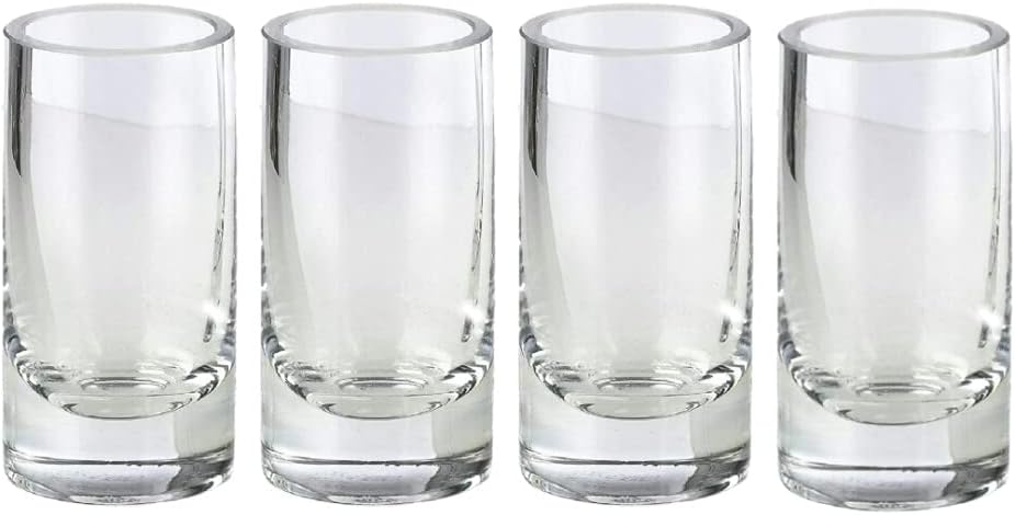Serene Spaces Living Clear Glass Bud Vases, Set of 4, Ideal for Tablescape at Weddings, Events, Measures 4" Tall and 2" Diameter