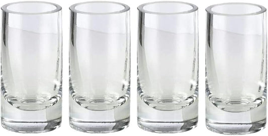 Serene Spaces Living Clear Glass Bud Vases, Set of 4, Ideal for Tablescape at Weddings, Events, Measures 4" Tall and 2" Diameter