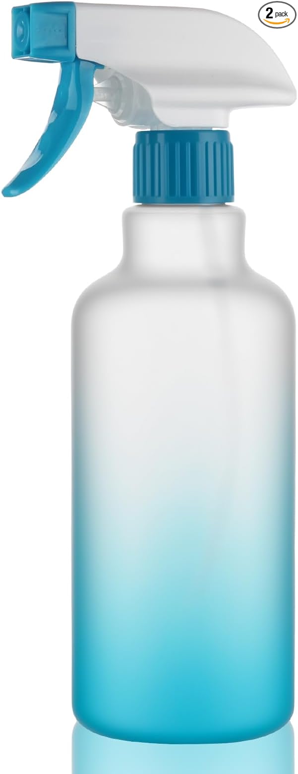 Spray Bottles Plastic Spray Bottle for Hair Mist/Stream Heavy Duty Empty Spray Bottles for Cleaning Solutions, Plants, Cooking (16.9oz-Blue)