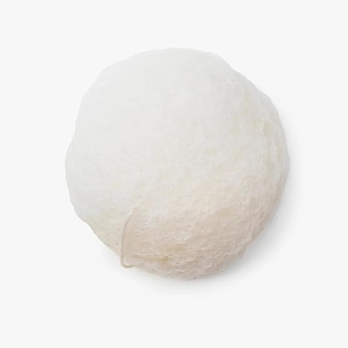 Plant-Based Konjac Facial Sponge: Natural Face Exfoliator for All Skin Types - Charcoal, Matcha, or Original - Gently Cleanses & Balances - Vegan, Cruelty-Free, 100% Biodegradable (White)