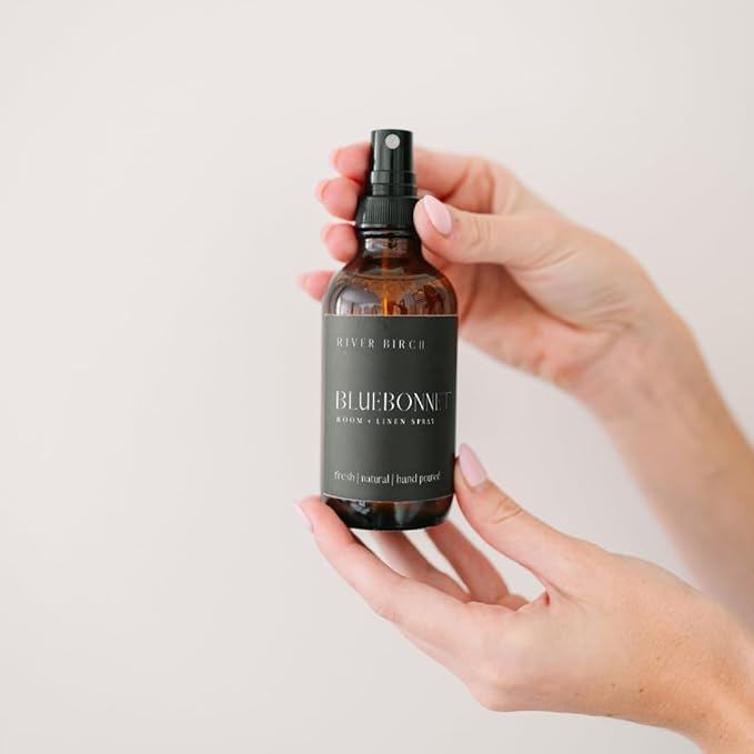 River Birch Bluebonnet Scented Linen and Room Spray | Home Fragrance | 4 oz Glass Amber Bottle | Luxury Signature Scent | Handmade in Texas