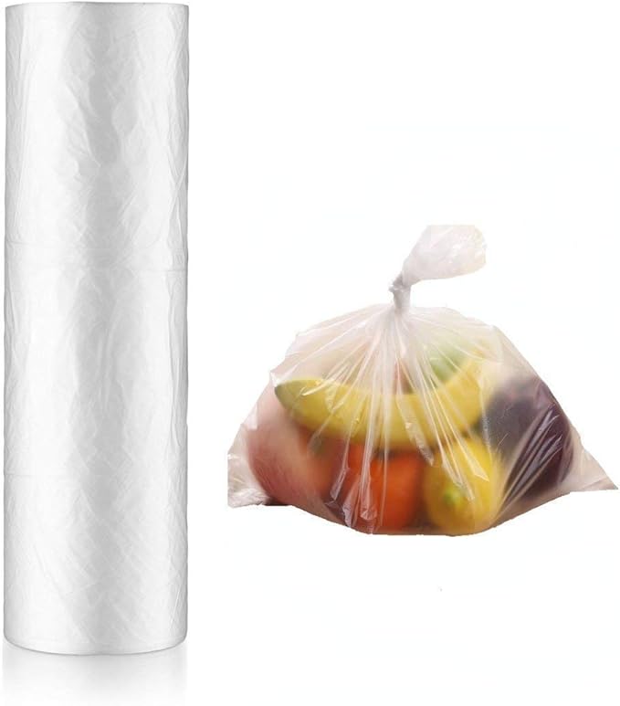 RBHK 16x20 Plastic Produce Bags on a Roll, Clear Produce Bags,Home Storage,Trash Bags,1400 Bags,4 Rolls