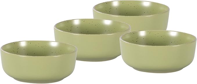 HomeVSS 20-Piece Dinnerware Set - Serves 4, Matte Green Glaze plates and bowls sets with Speckle Effect for Microwave & Dishwasher Safe