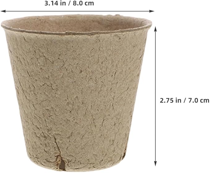 Biodegradable Paper Plant Pots with Drainage Nursery Seedling Starter for Outdoor Gardening Lightweight Germination Pots with Garden Labels
