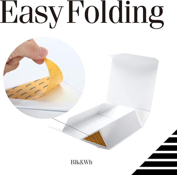 BLK&WH 3 Extra Large Gift Boxes with Lids 16.3x14.2x5 Inches, White Gift Boxes Closure Lids for Clothes and Large Gifts (Glossy White)