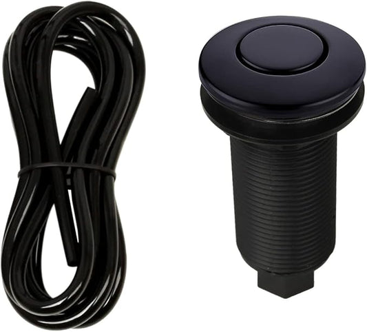 Akicon Garbage Disposal Air Switch with Air Hose, Sink Top Push Button Replacement for Air Switch Garbage/Waste Disposal Outlet - Akicon (Matte Black)