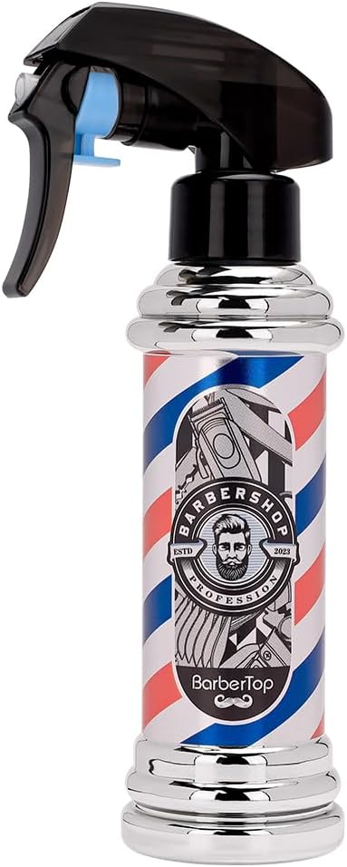 Barber Spray Bottle, Barber Stylist Fine Mist Sprayer, Refillable Container & Spray Bottle for Hairdressing, Cleaning, Plants 6.76 ounce (Silvery)