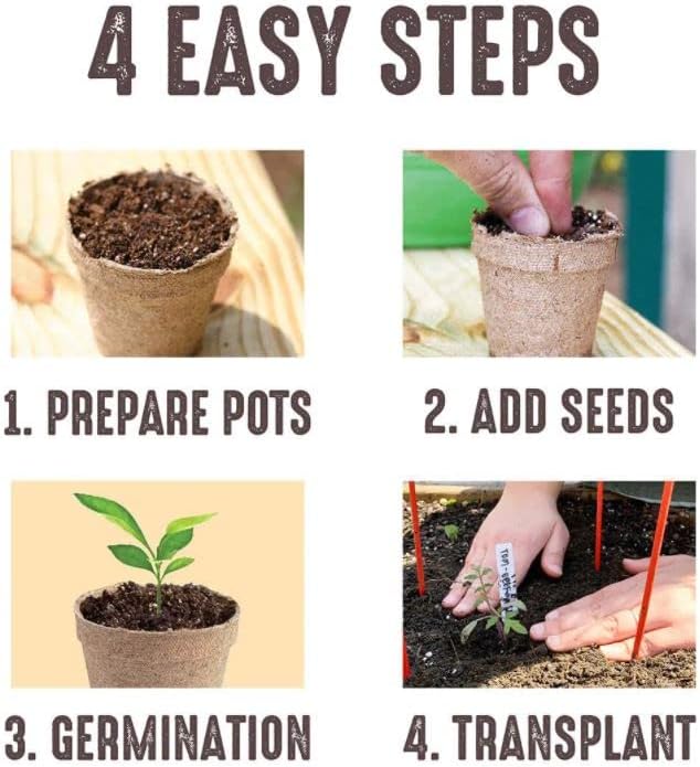 Jiffy Organic Seed Starting 3" Biodegradable Peat Pots (100 Pots)