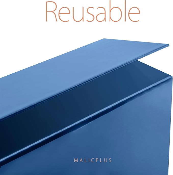 6 Large Gift Boxes with Lids 13.5x9x4.1 Inches, Navy Blue Groomsmen Proposal Gift Boxes with Magnetic Closure for All Occasion (Glossy Navy Blue)