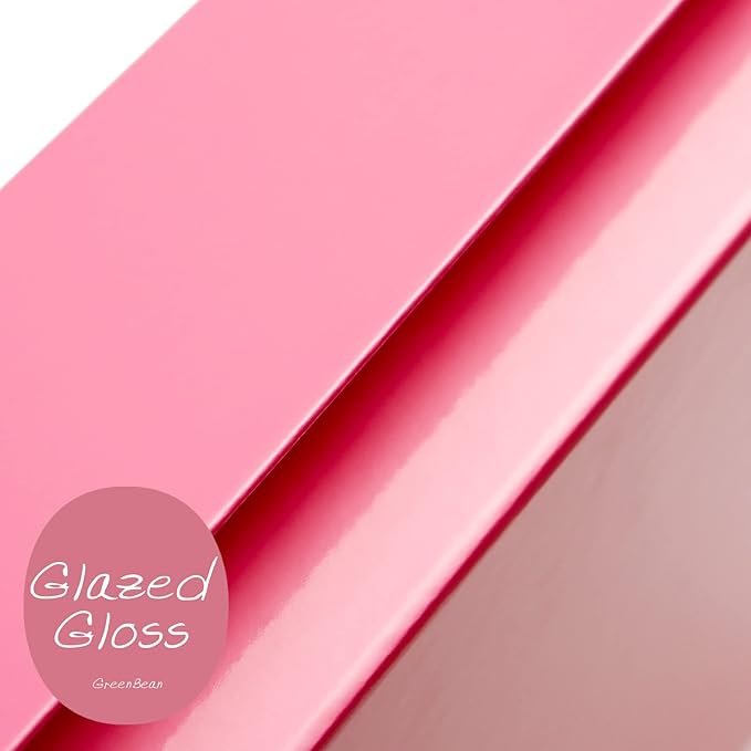 GREEN BEAN 6 Gift Boxes - Large Pink Gift Boxes with Lids, Magnetic, 13x9.7x3.4 Inches, Dot Design Inside