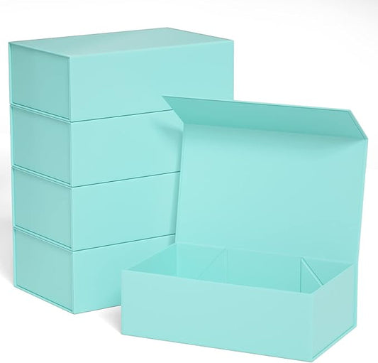 Gift Boxe 12" x 6" x 4" with Magnetic Closure Lid Gift Boxes for Presents,Bridesmaid Gifts Box,Cute Box,Birthday Gift box,Luxury for Gift Packaging, Magnetic Gift Box for Wrapping Gifts (Light Blue/5PCS)
