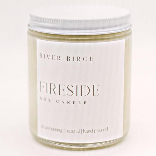 River Birch Candles Fireside Scented Candle | Premium, All-Natural, Non-Toxic, Soy Candles | 8.5oz 40 Hr Burn Time | Cozy Relaxing Gifts for Home