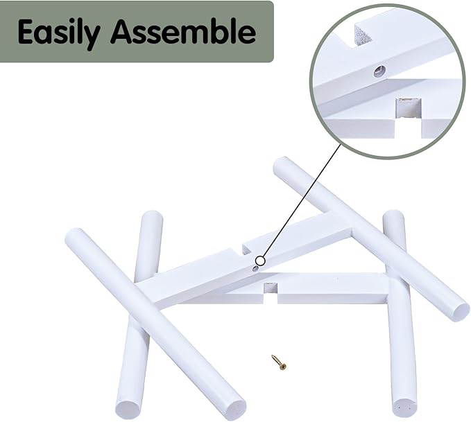 Wood 11.9" x 12.5" Plant Stand Indoor Outdoor, Wooden Single Floor Plant Pot Holder, Natural Plant Stand, Assembly Required (Excluding Potted Plants)