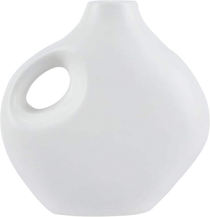 Restaurantware-Table Art Flower Vase, 1 Jug Vase - Minimalist Style, for Fresh Or Artificial Flowers, Black Ceramic Piece for Home Decor, Kitchen, Home, Living Room, Office, and More