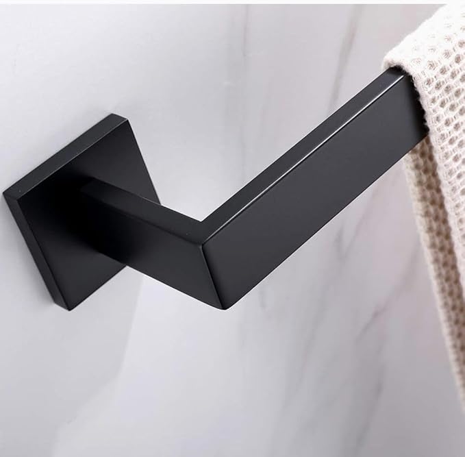 SUYA 24 Inch Double Towel Bar for Bathroom Wall, SUS304 Stainless Steel Towel Rack for Bathroom & Kitchen,Modern Bathroom Towel Hanger for Home Decor,2-Tier Wall Mounted Towel Rod in Matte Black