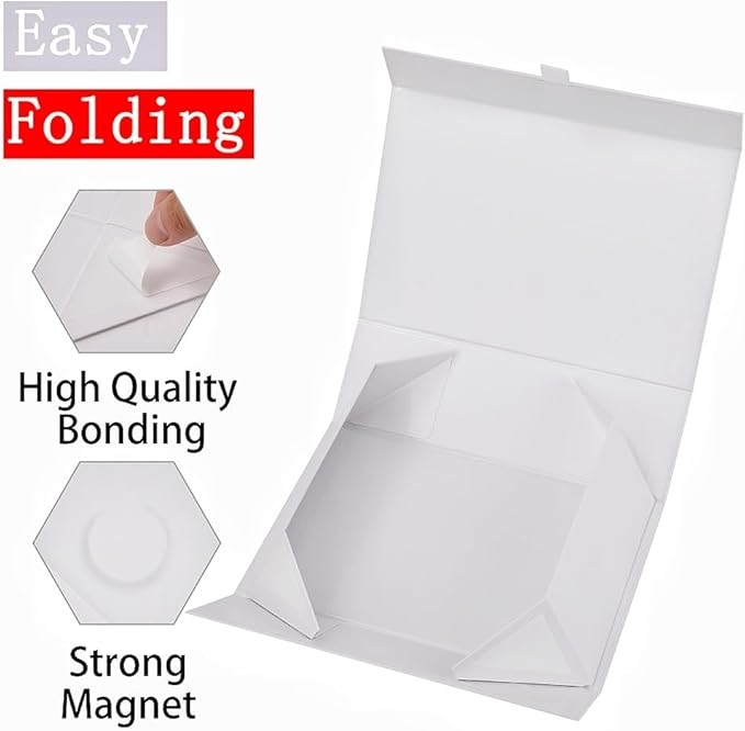 Extra Large White Gift Box 5 Pack 16.5x14x5.5 Inches,Gift Boxs for Presents with Lid Magnetic Closure Collapsible,Bridesmaid Proposal Box,Birthday, Christmas,for Clothes and Large Gifts