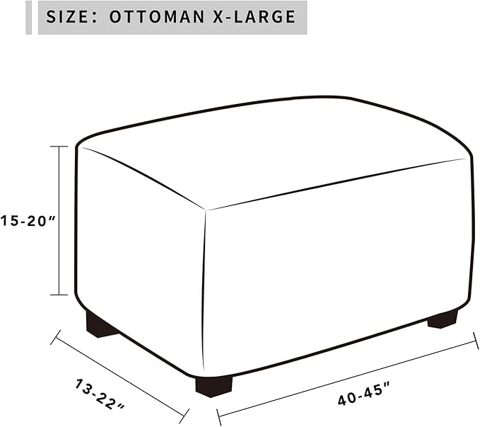Easy-Going Stretch Ottoman Cover Folding Storage Stool Furniture Protector Soft Rectangle slipcover with Elastic Bottom(Ottoman X-Large,Chocolate)