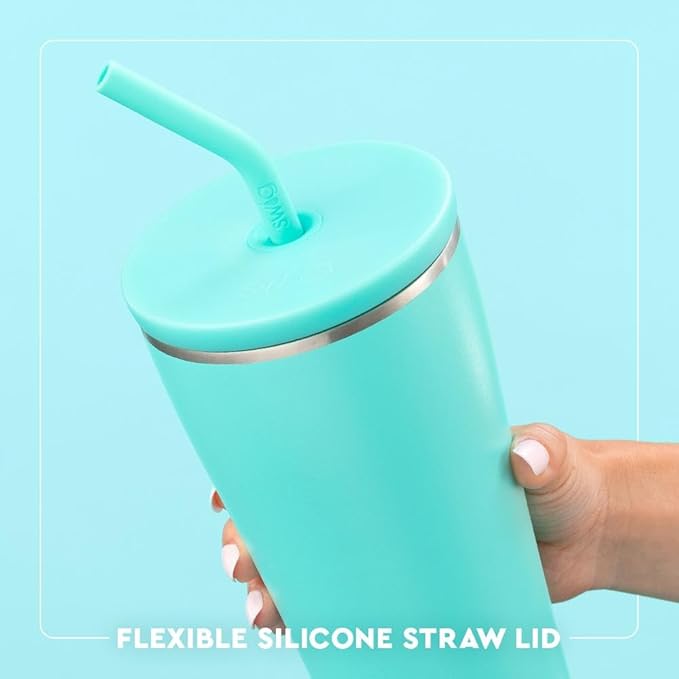 Swig Life 32oz Straw Tumbler, Travel Coffee Tumbler with Lid, Cup Holder Friendly Travel Coffee Mug, Stainless Steel, 32 oz Reusable Insulated Coffee Mug (Saturdays In Starkville)