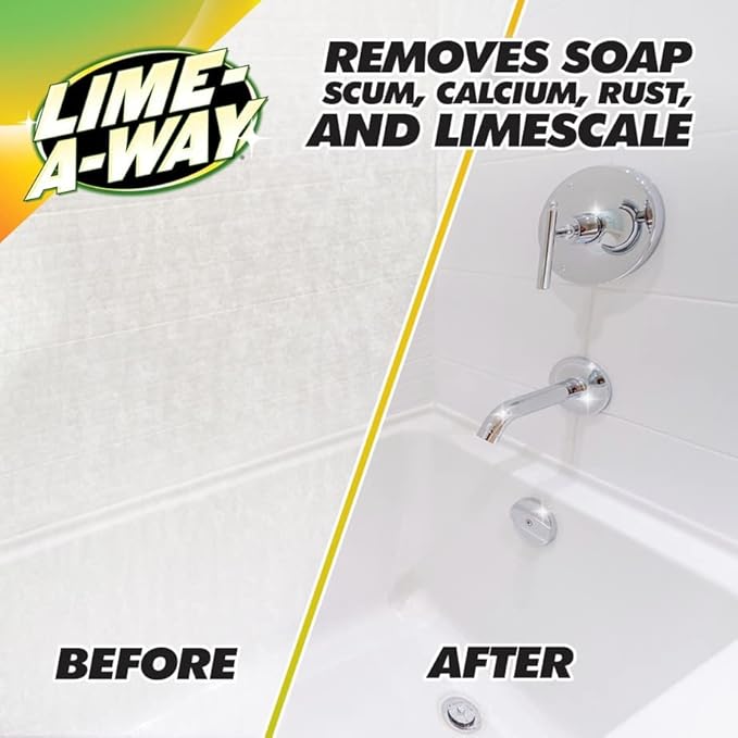 Lime-A-Way Bathroom Cleaner, 32 fl oz Bottle, Removes Lime Calcium Rust