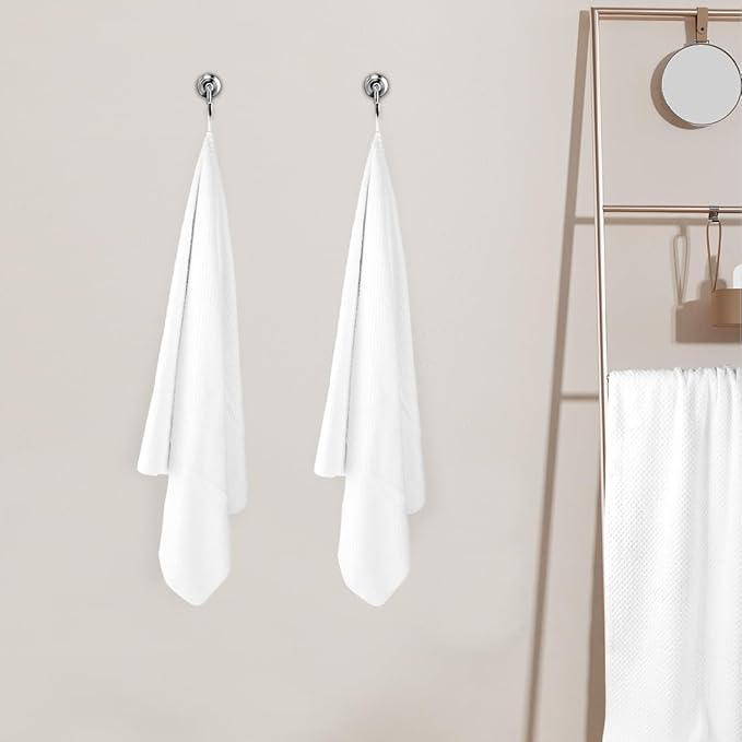 HOMEXCEL Bath Towel Set Pack of 4, 30 x 60 Inches Large Microfiber Bath Towels, Soft, Absorbent, and Quick Dry Towels for Bathroom, Pool, Beach, Swim, and Yoga, Large Bathroom Towels, White