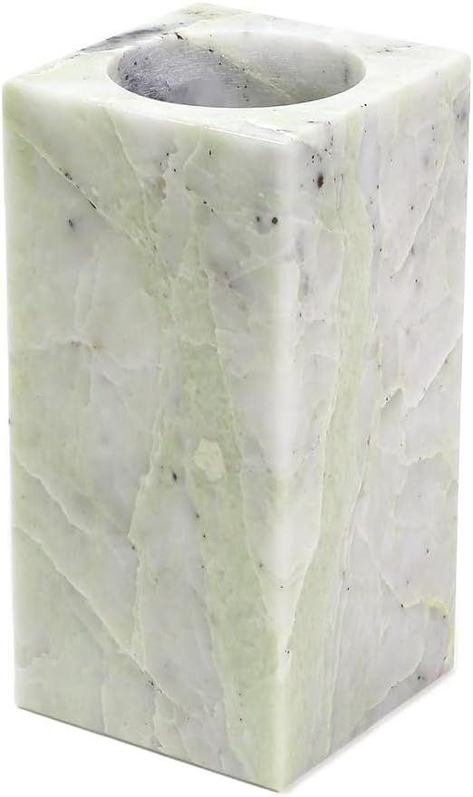 Natural Marble Flower Vase, Green Vase Modern Farmhouse Home Decor, Premium Marble Craft Vases for Living Room Shelves Table Center Wedding