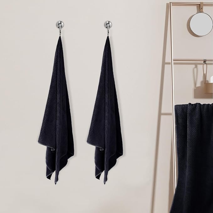 HOMEXCEL Bath Towel Set Pack of 4, 30 x 60 Inches Large Microfiber Bath Towels, Soft, Absorbent, and Quick Dry Towels for Bathroom, Pool, Beach, Swim, and Yoga, Large Bathroom Towels, Black