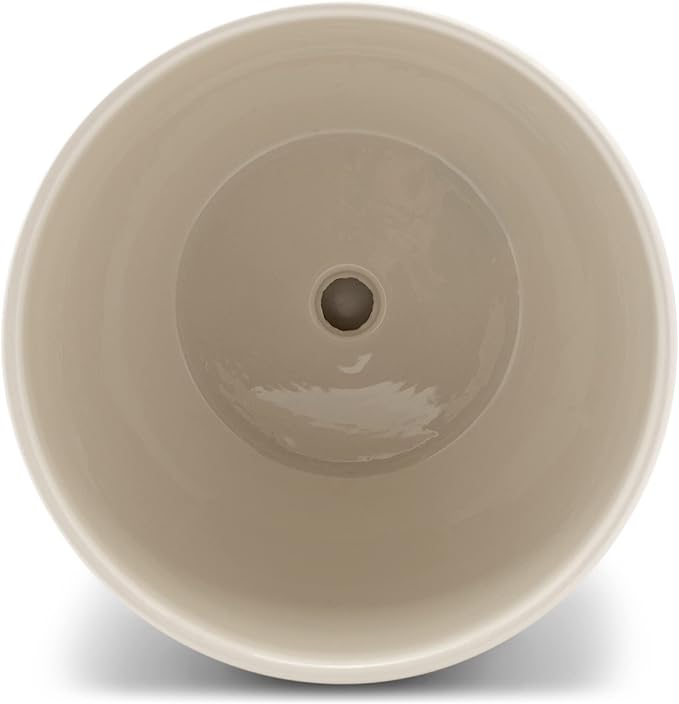 Napco Striped Black and White Ribbed 5.5 x 6 Inch Ceramic Flower Pot Planter with Saucer