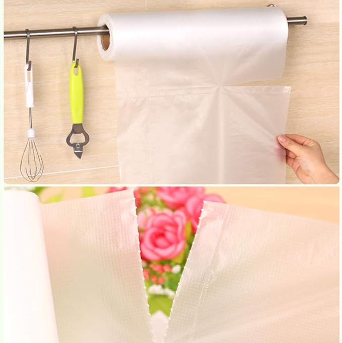 RBHK 16" X 20" Plastic Produce Bags on a Roll, Food Storage Clear Bags, Trash Bags, One Roll 350 Bags