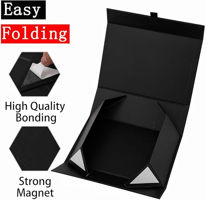 Extra Large Black Gift Box 5 Pack 19x16x6 Inches,Gift Boxs for Presents with Lid Magnetic Closure Collapsible,Groomsman Proposal Box,Birthday, Christmas,for Clothes and Large Gifts