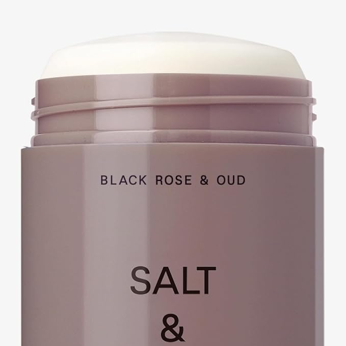 SALT & STONE Aluminum Free Deodorant | Extra Strength 48 Hour Protection for Women & Men | Made with Seaweed Extracts, Niacinamide & Prebiotics (Black Rose & Oud)