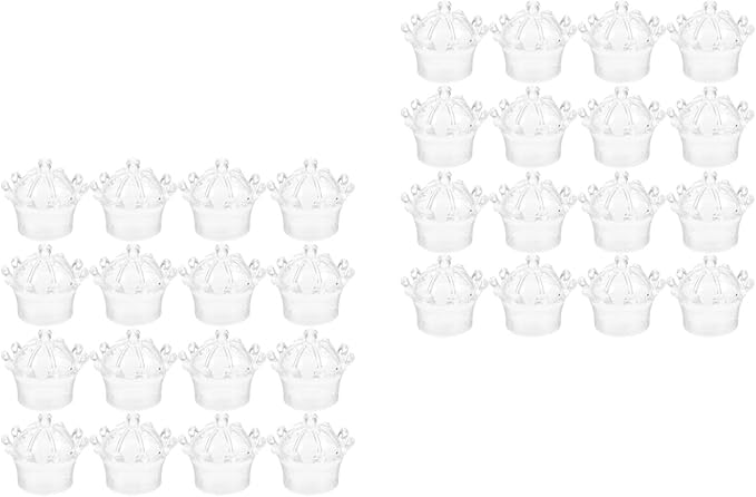 LUOZZY 48pcs Transparent Mini Crown Boxes for Party Favors Wedding Chocolate Treats Bridal Shower Birthday Gift Packaging