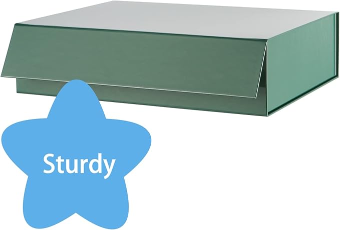 Green Gift Boxes 11x7.8x2.3 Inches, Shirt Gift Boxes for Presents Magnetic Closure for Clothes (5 Pack)