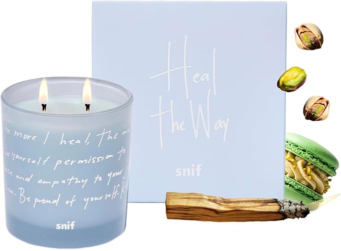Heal The Way Luxury Scented Candle by Snif, Gourmand and Ambery, Warm and Calming Candle, 50+ Hours, 100% Cotton Fiber Wicks, Soy Wax Blend, Non-Toxic, Vegan, 8.5 oz