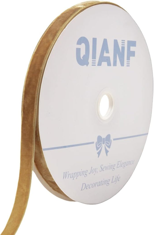 Vintage Khaki Velvet Ribbon, 5/8 Inch X 25Yd