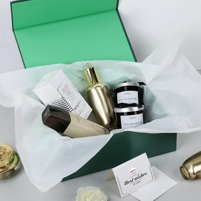 UoeRing 1 Pcs Green Gift Box 11.5x8x4 inch Luxury Gift Box for Presents with Magnetic Lid Collapsible,Birthday,Christmas,Contains Card, Ribbon, Tissue Paper,Shredded Paper Fille