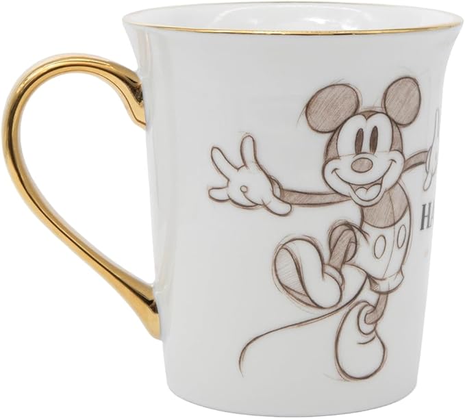 Disney Mickey Mouse Gold Icon Ceramic Coffee Mug – Elegant Coffee Cup with Gold Icon Mickey Mouse Design – Collectible Ceramic Mugs – Official Licensee